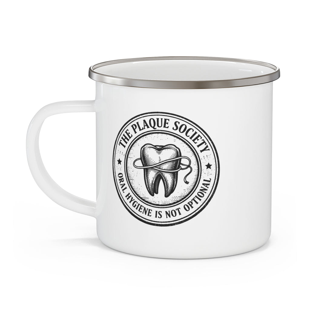 THE PLAQUE SOCIETY — Enamel mug